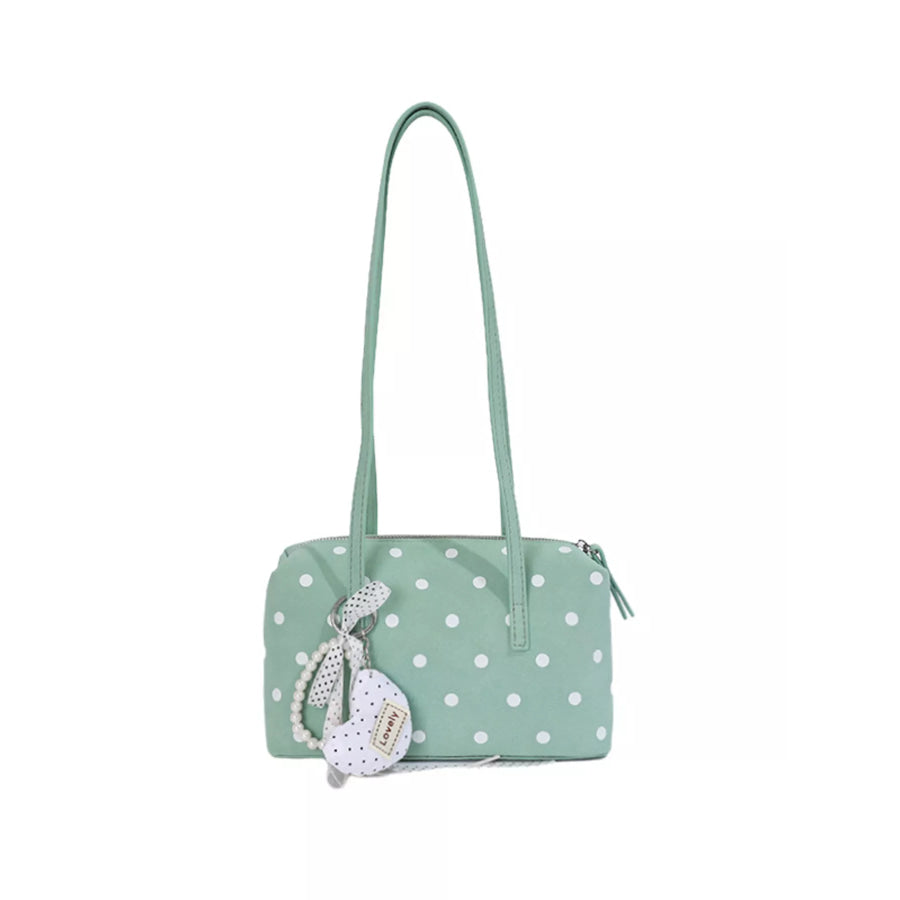 Polka Dot Shoulder Bag Green / One Size Apparel and Accessories