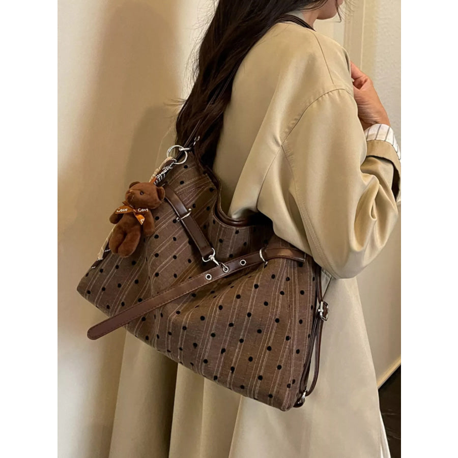 Polka Dot Shoulder Bag Brown / One Size Apparel and Accessories
