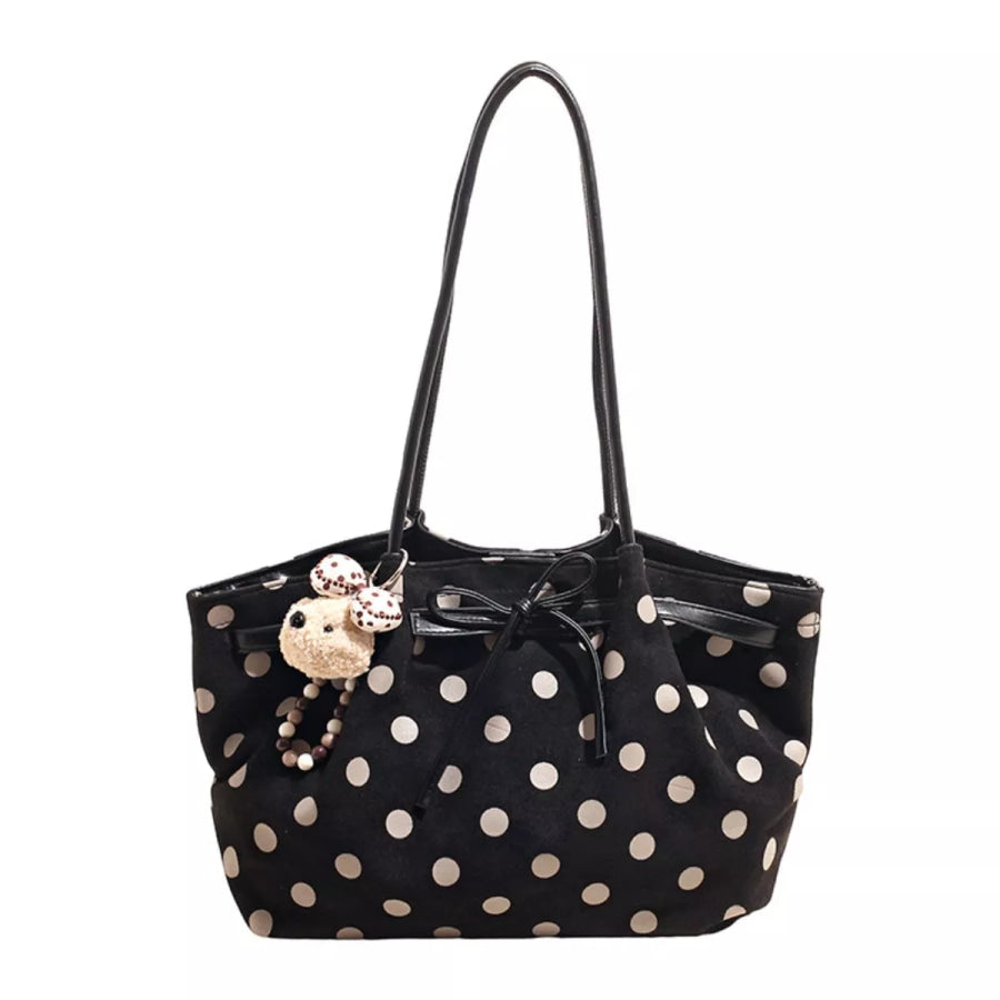 Polka Dot Shoulder Bag Black / One Size Apparel and Accessories