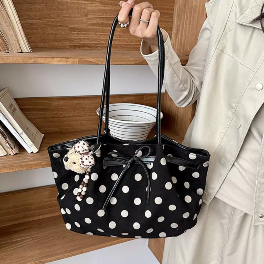 Polka Dot Shoulder Bag Black / One Size Apparel and Accessories