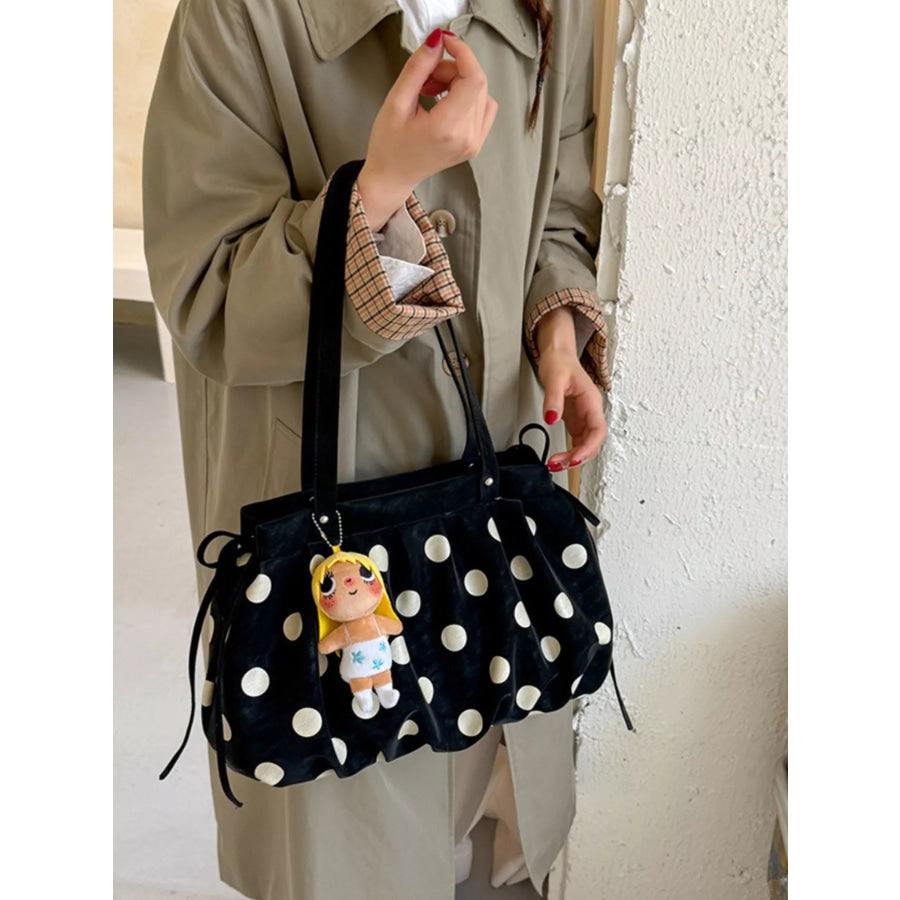 Polka Dot Shoulder Bag Black / One Size Apparel and Accessories