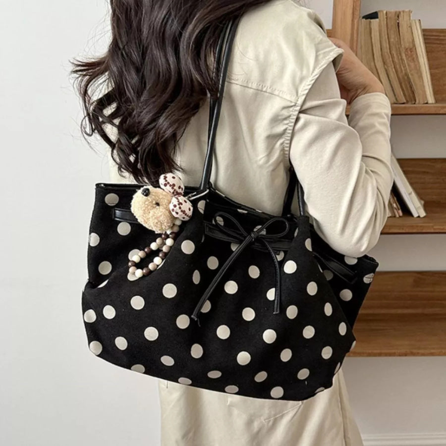 Polka Dot Shoulder Bag Black / One Size Apparel and Accessories