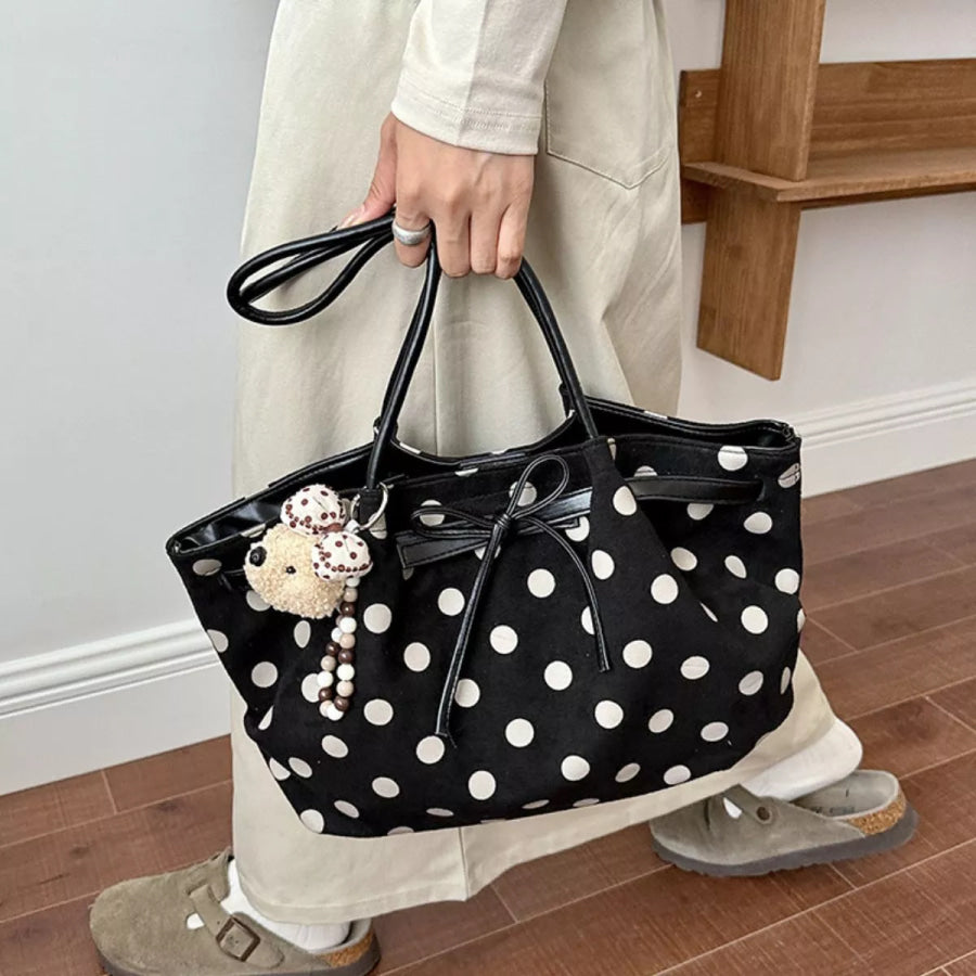 Polka Dot Shoulder Bag Black / One Size Apparel and Accessories