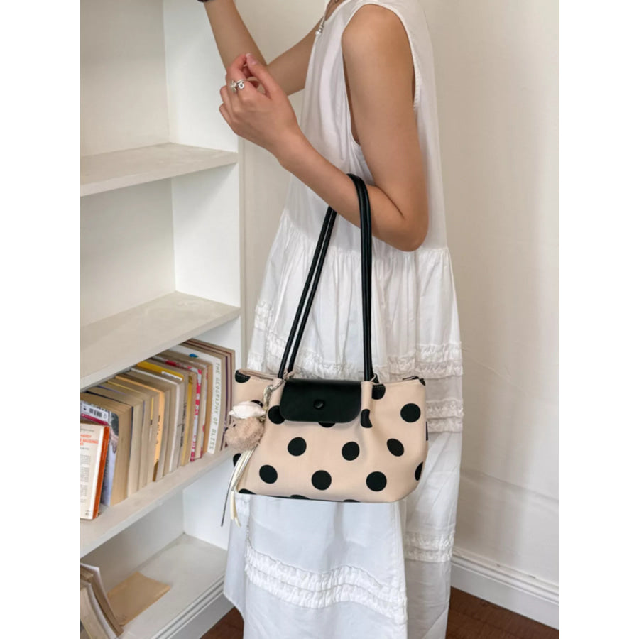 Polka Dot Shoulder Bag Black / One Size Apparel and Accessories