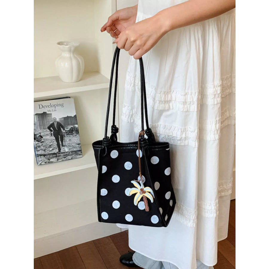 Polka Dot Shoulder Bag Black / One Size Apparel and Accessories