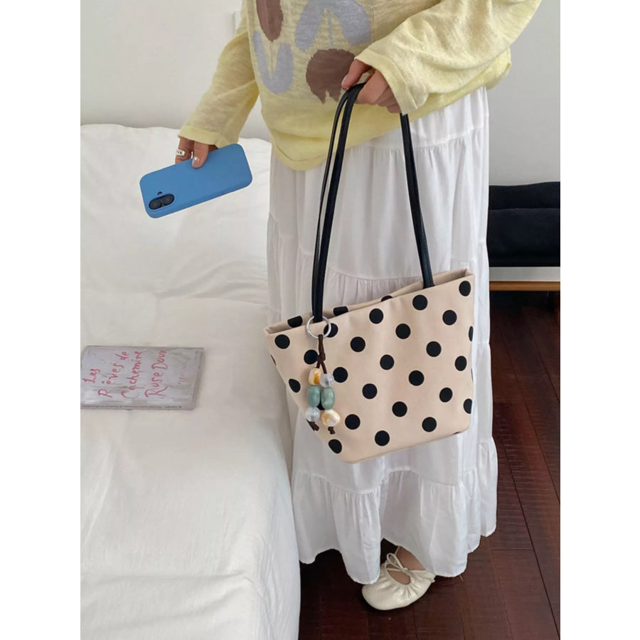 Polka Dot Shoulder Bag Black / One Size Apparel and Accessories