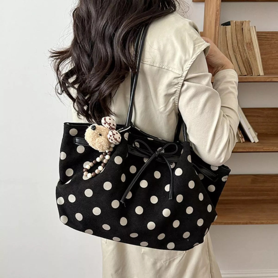 Polka Dot Shoulder Bag Black / One Size Apparel and Accessories
