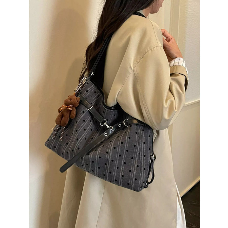 Polka Dot Shoulder Bag Black / One Size Apparel and Accessories