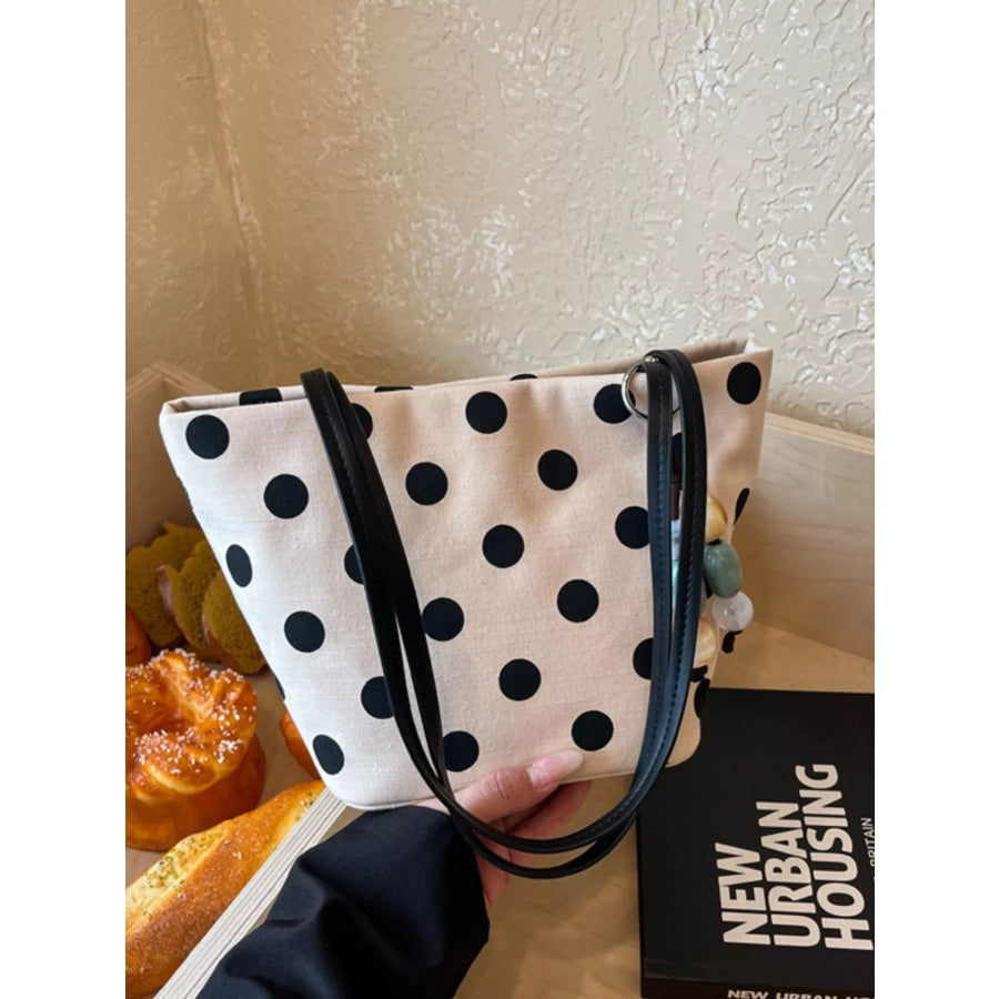 Polka Dot Shoulder Bag Black / One Size Apparel and Accessories