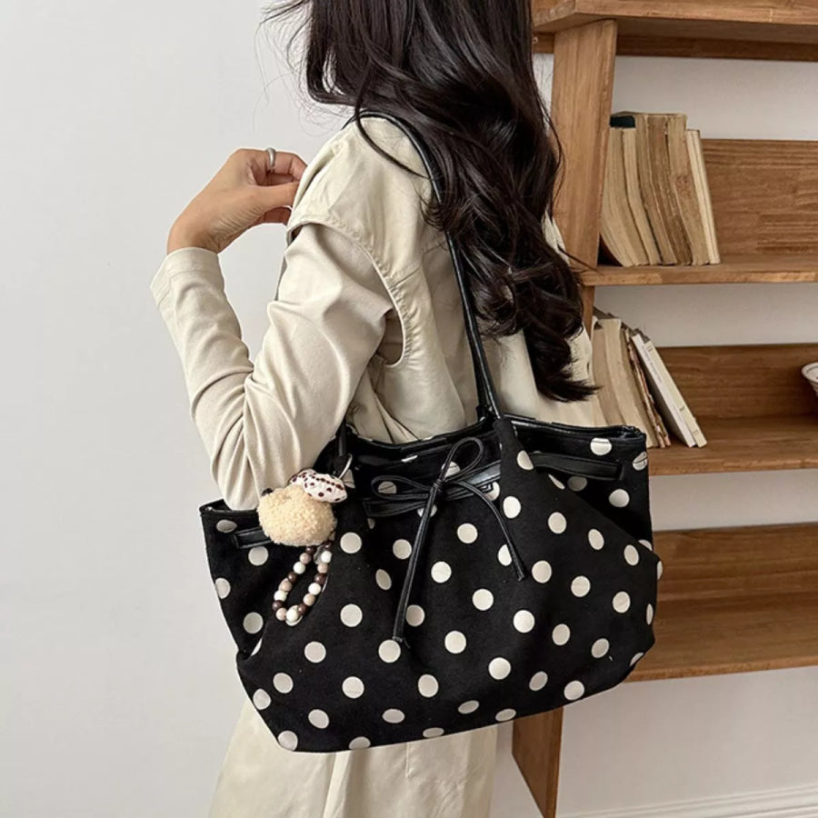 Polka Dot Shoulder Bag Black / One Size Apparel and Accessories