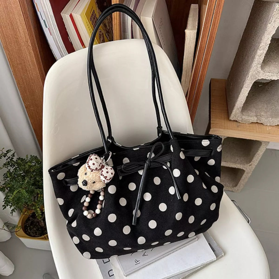 Polka Dot Shoulder Bag Black / One Size Apparel and Accessories