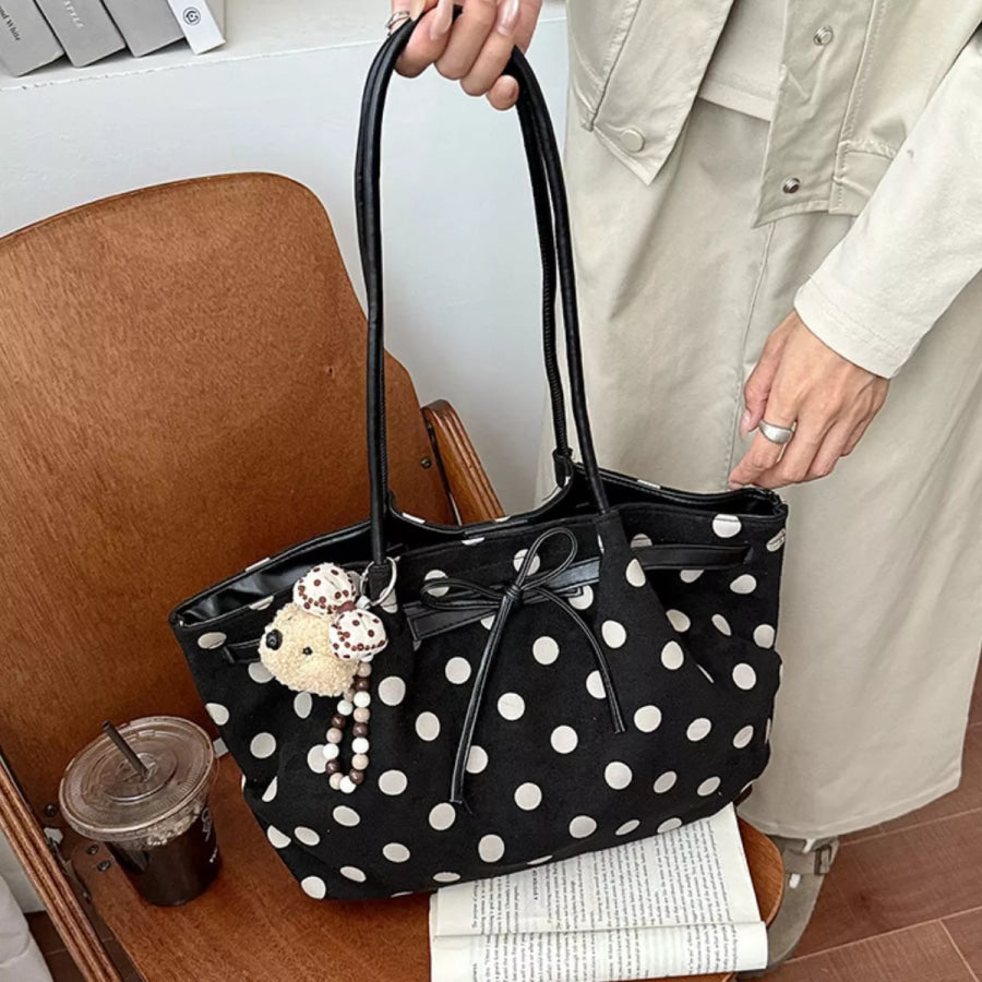 Polka Dot Shoulder Bag Black / One Size Apparel and Accessories