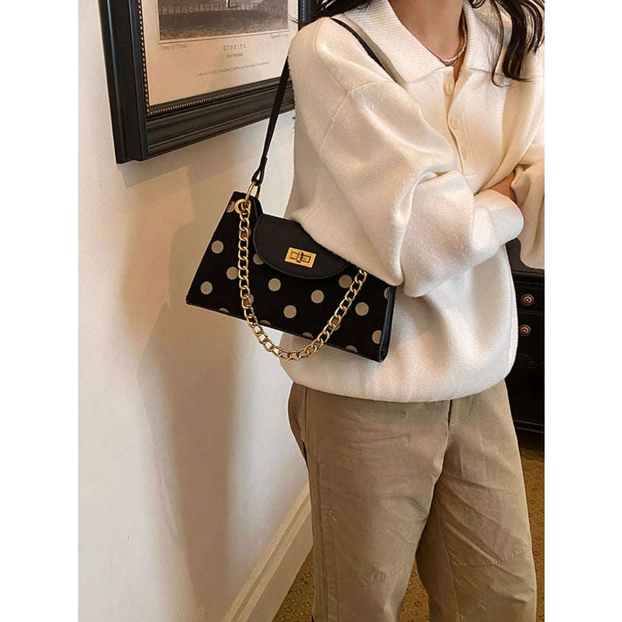 Polka Dot Shoulder Bag Black / onesize Apparel and Accessories