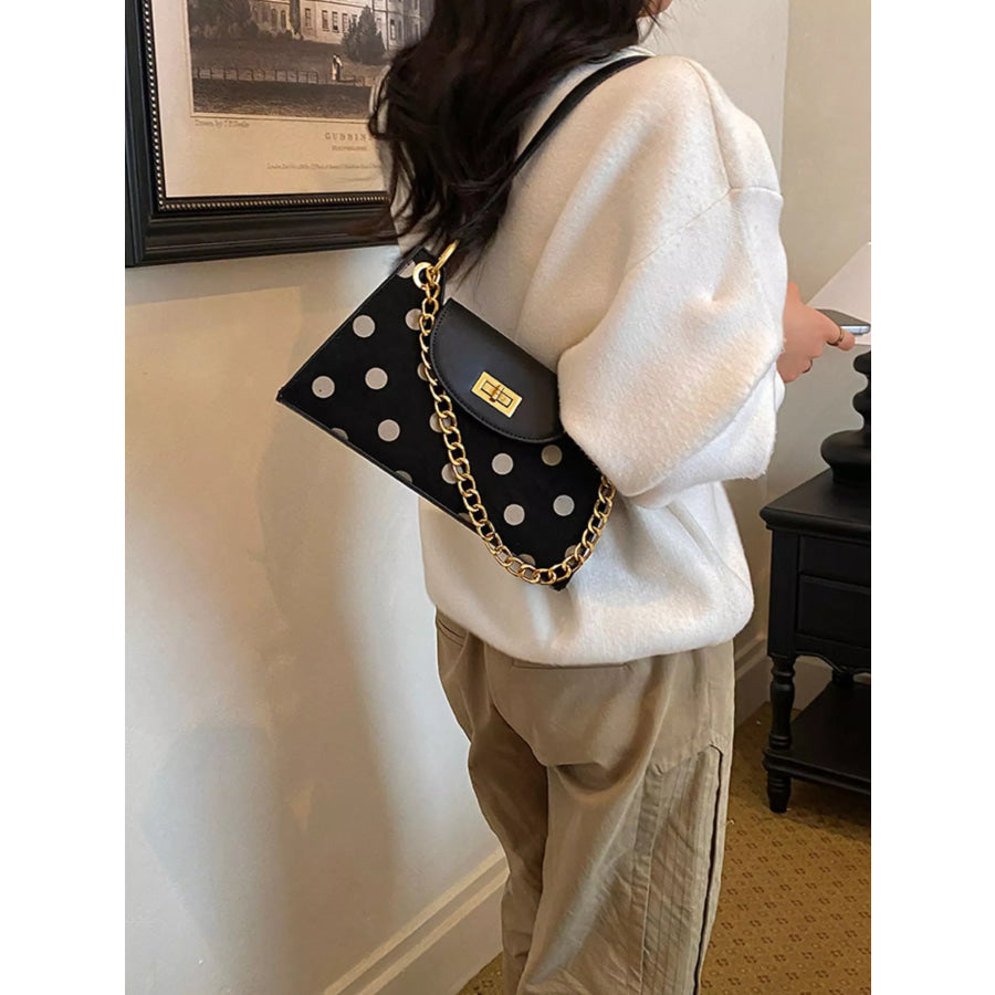 Polka Dot Shoulder Bag Black / onesize Apparel and Accessories
