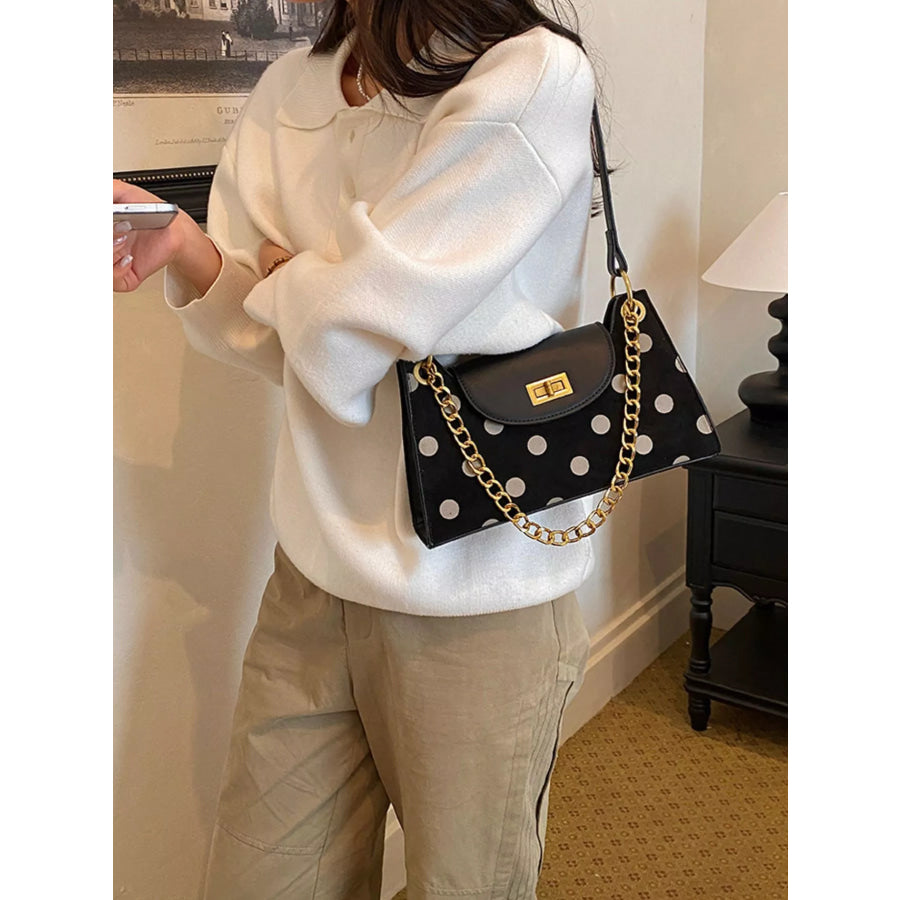 Polka Dot Shoulder Bag Black / onesize Apparel and Accessories
