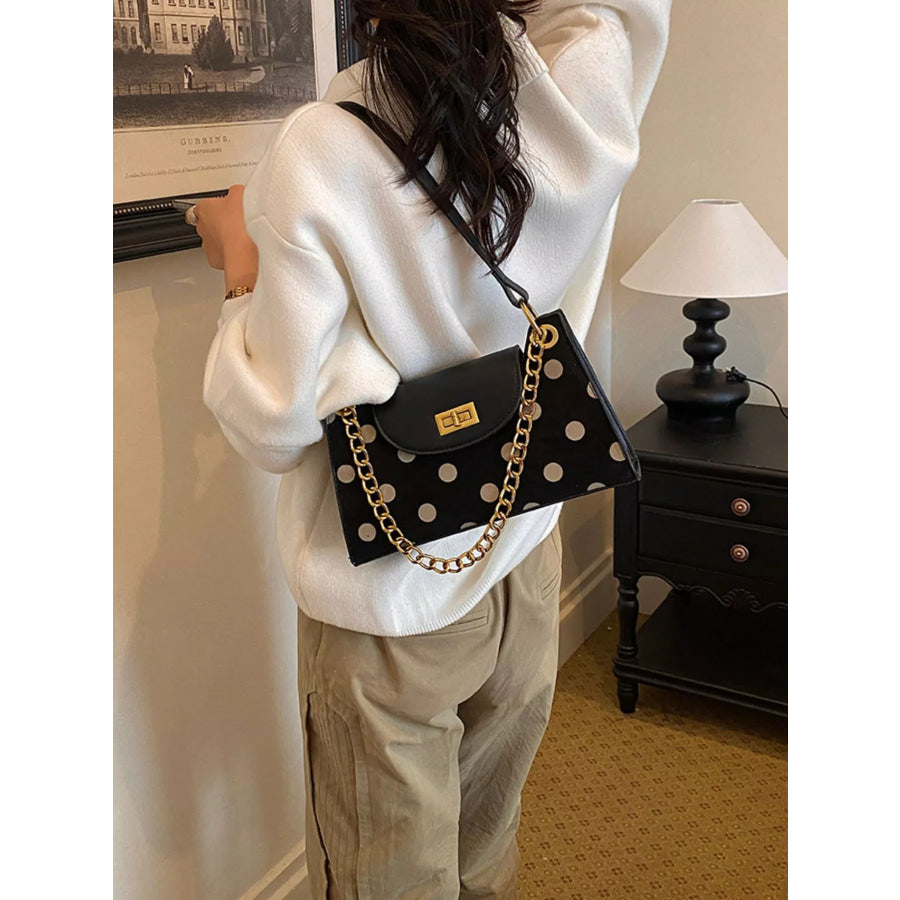 Polka Dot Shoulder Bag Black / onesize Apparel and Accessories