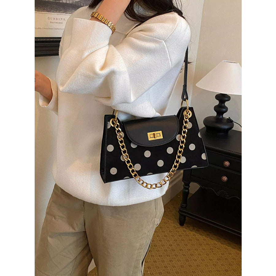 Polka Dot Shoulder Bag Black / onesize Apparel and Accessories