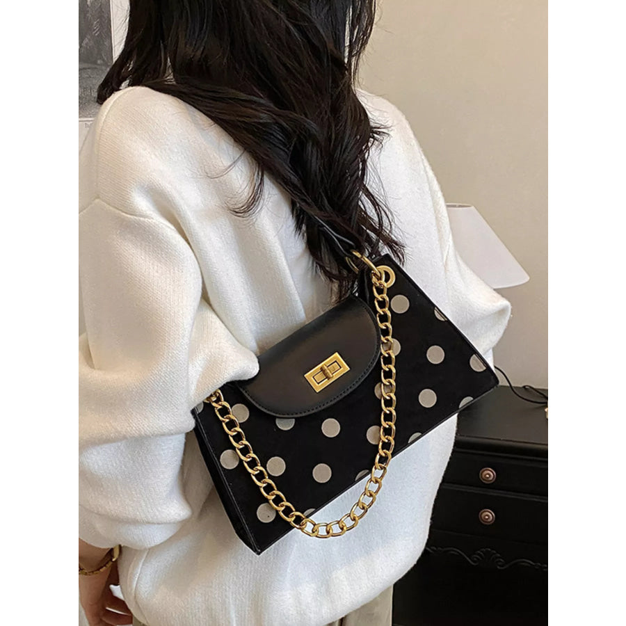 Polka Dot Shoulder Bag Black / onesize Apparel and Accessories