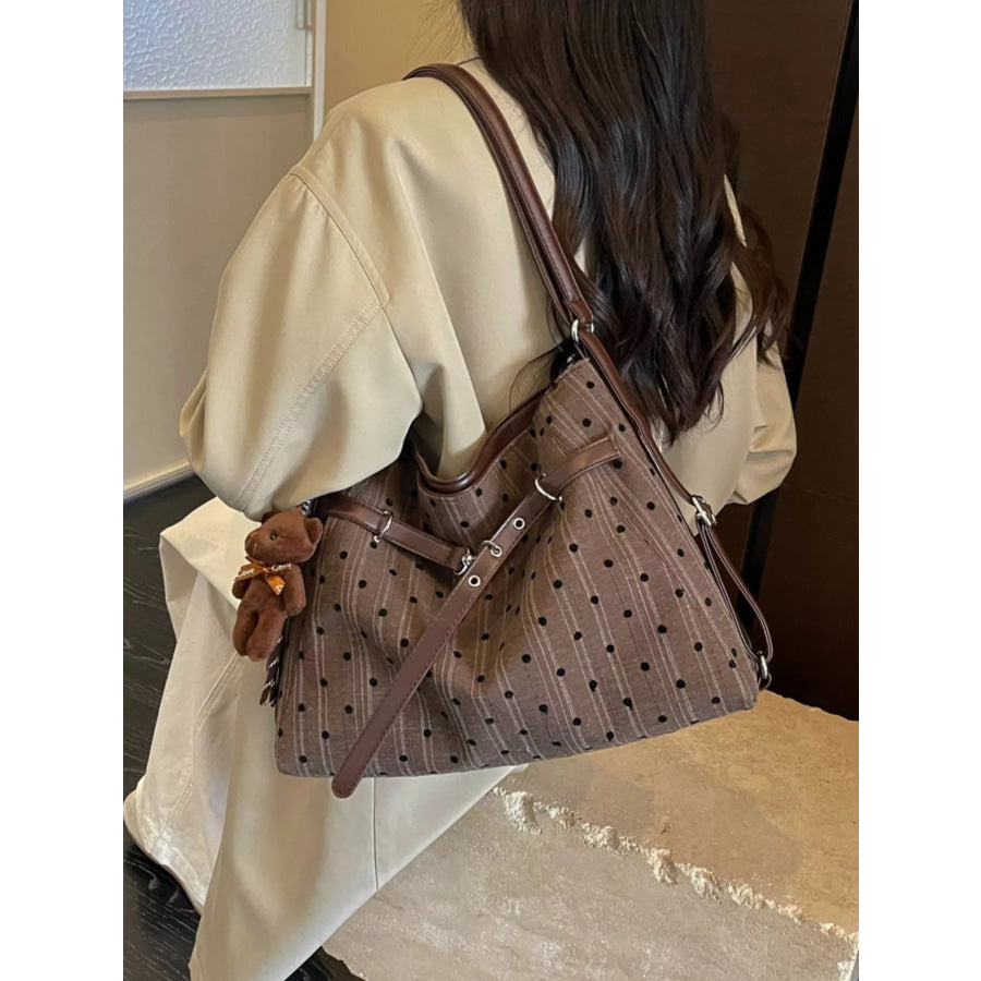 Polka Dot Shoulder Bag Brown / One Size Apparel and Accessories