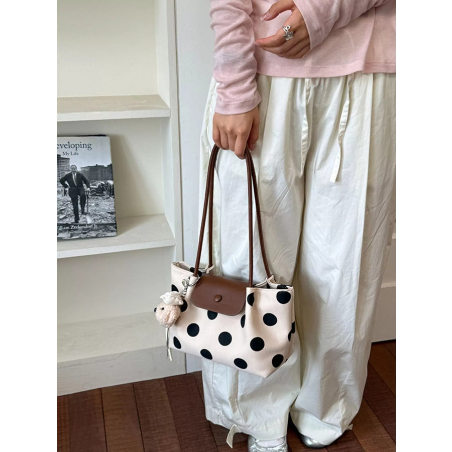 Polka Dot Shoulder Bag Brown / One Size Apparel and Accessories