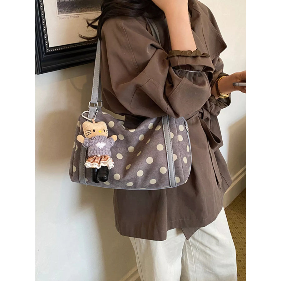Polka Dot Shoulder Bag Gray / One Size Apparel and Accessories