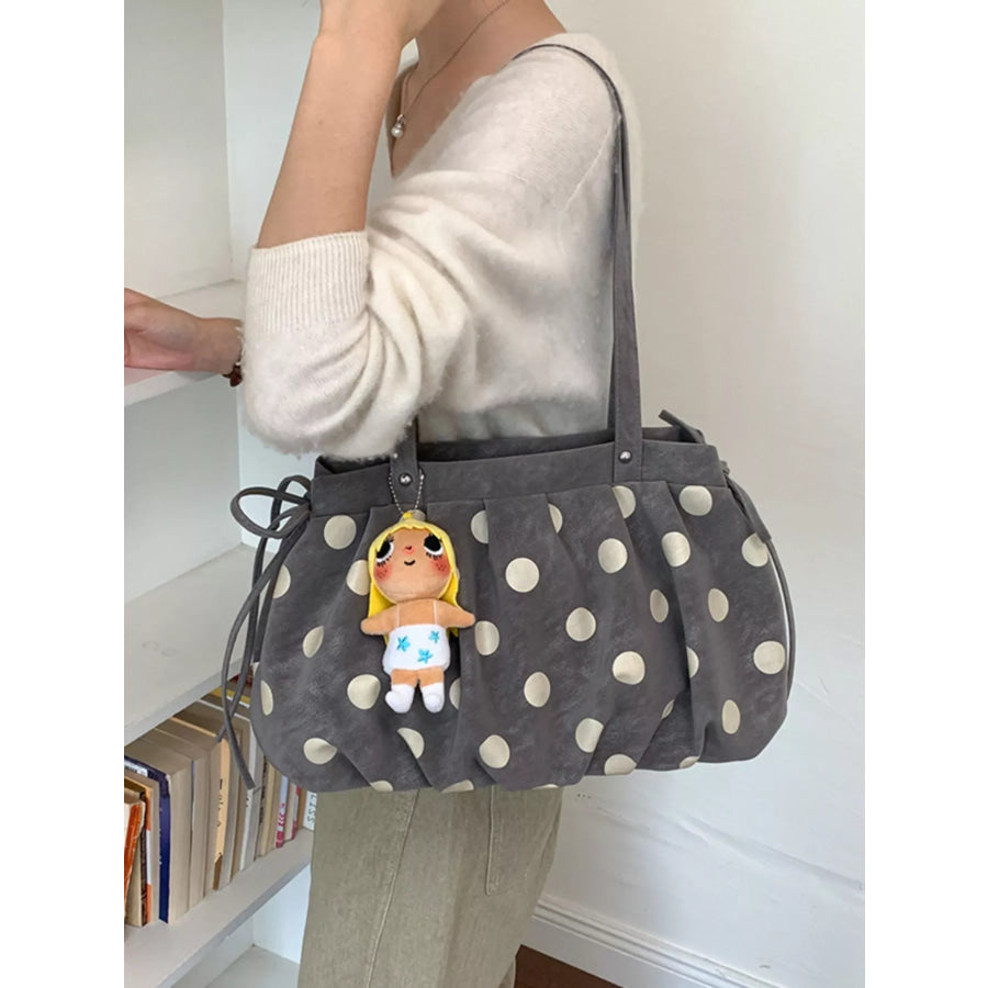 Polka Dot Shoulder Bag Gray / One Size Apparel and Accessories