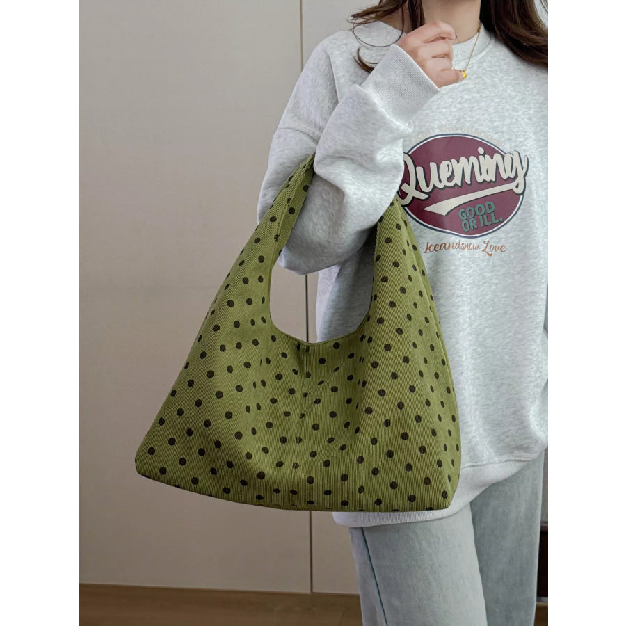 Polka Dot Shoulder Bag Green / One Size Apparel and Accessories
