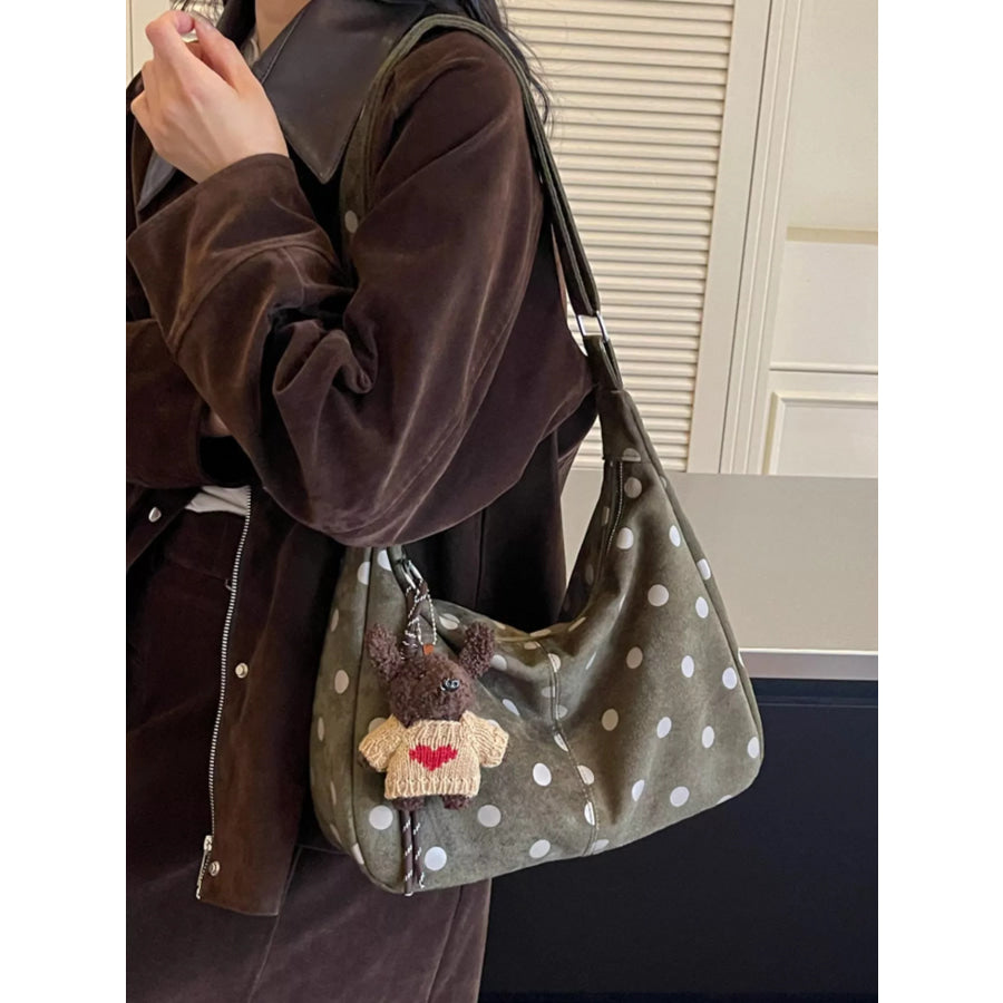 Polka Dot Shoulder Bag Green / One Size Apparel and Accessories