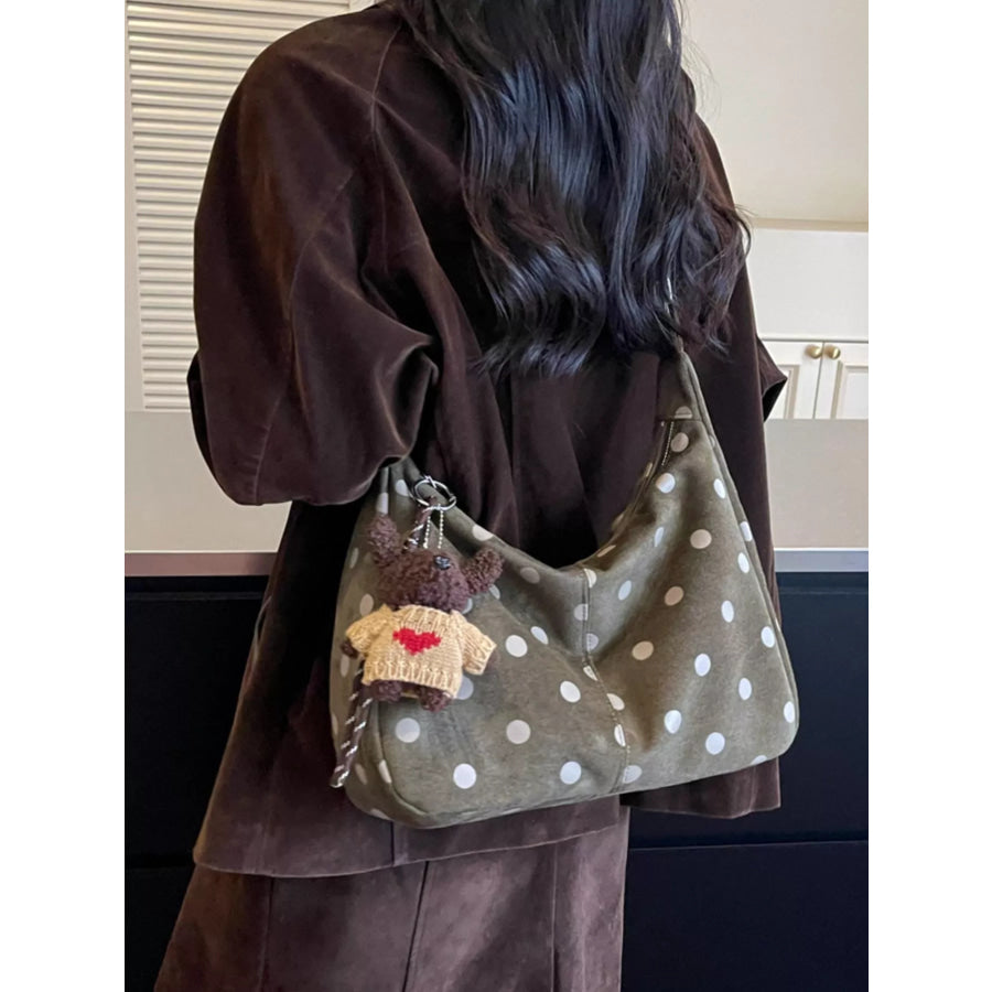 Polka Dot Shoulder Bag Green / One Size Apparel and Accessories