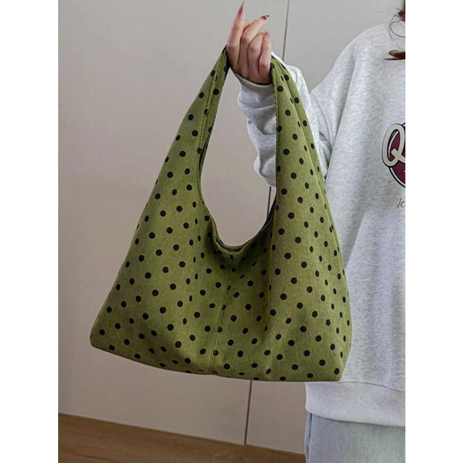 Polka Dot Shoulder Bag Green / One Size Apparel and Accessories