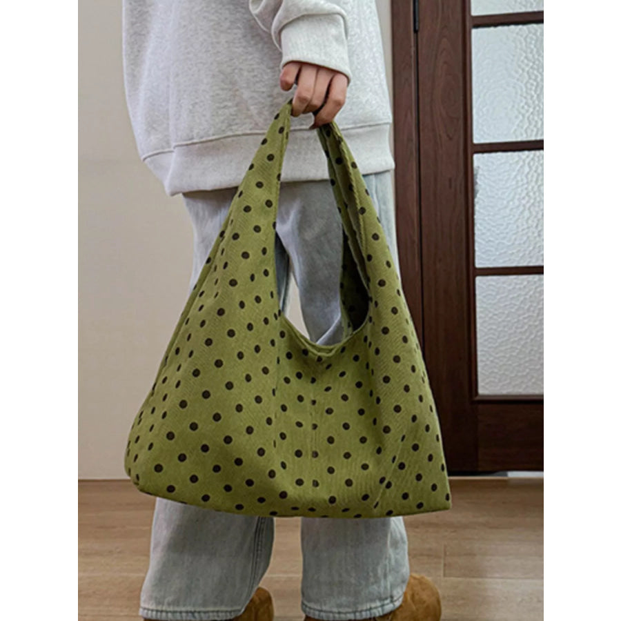 Polka Dot Shoulder Bag Green / One Size Apparel and Accessories