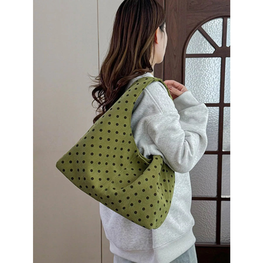 Polka Dot Shoulder Bag Green / One Size Apparel and Accessories