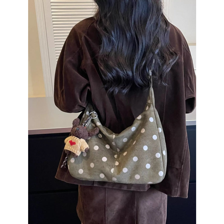 Polka Dot Shoulder Bag Green / One Size Apparel and Accessories