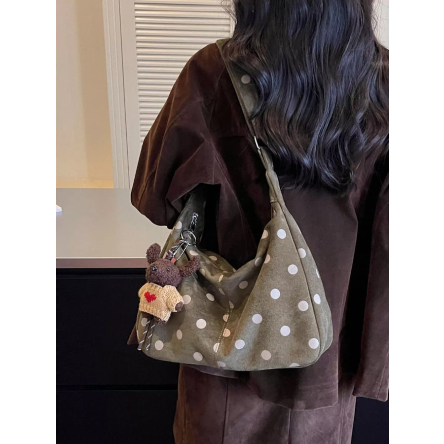 Polka Dot Shoulder Bag Green / One Size Apparel and Accessories