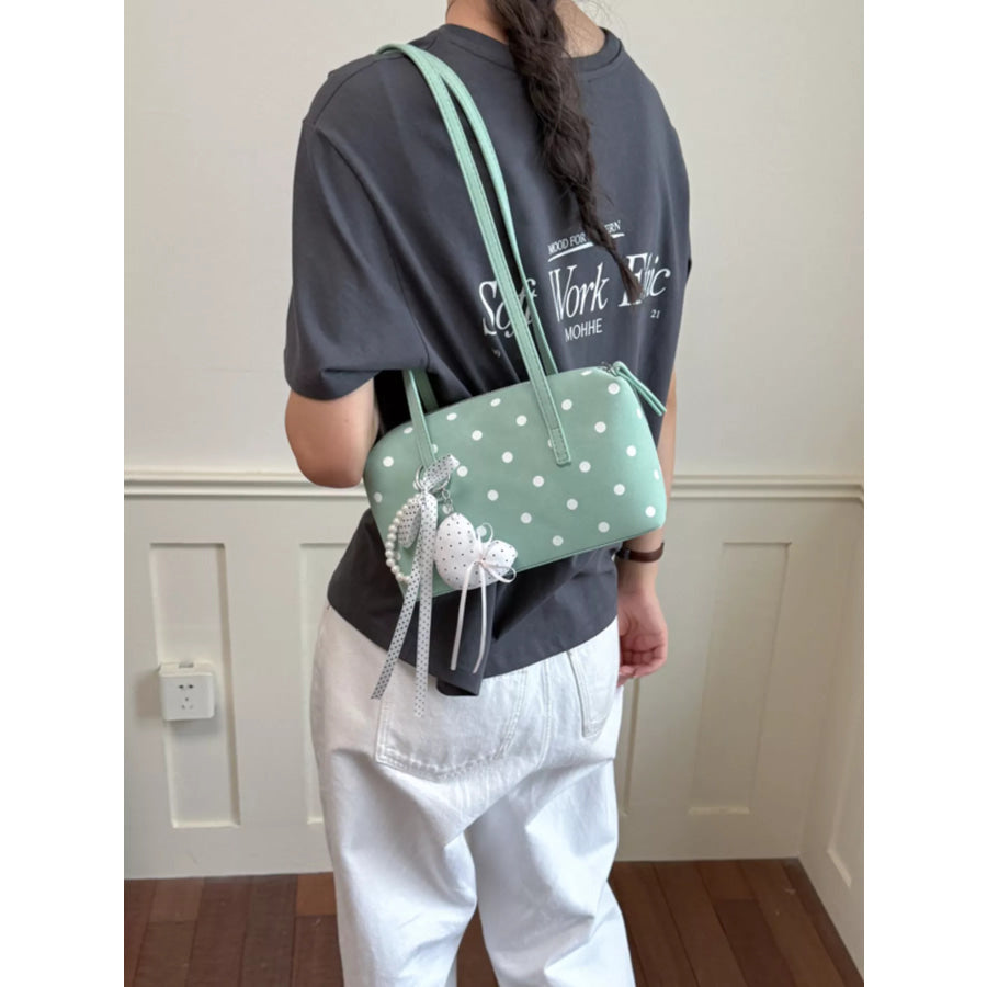 Polka Dot Shoulder Bag Green / One Size Apparel and Accessories