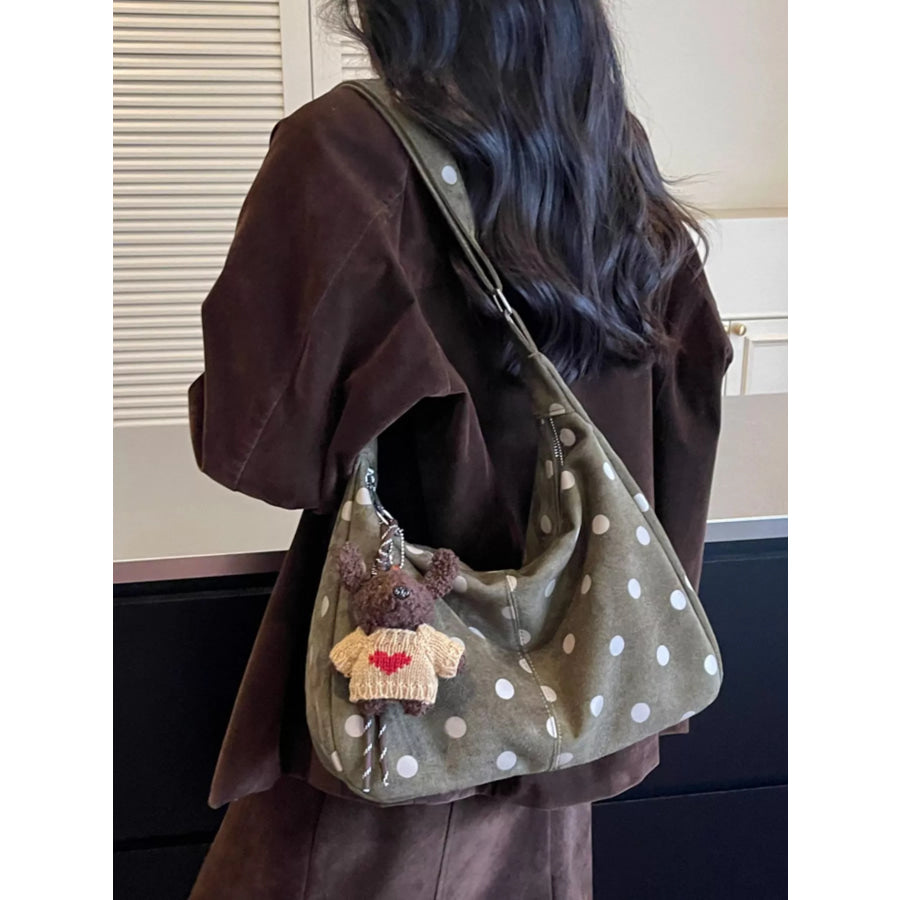 Polka Dot Shoulder Bag Green / One Size Apparel and Accessories