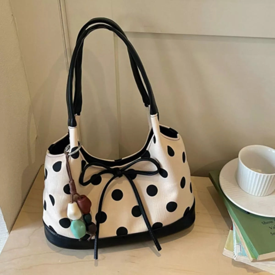 Polka Dot Shoulder Bag Off-white / One Size Apparel and Accessories