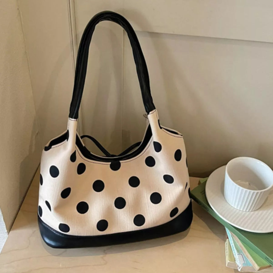Polka Dot Shoulder Bag Off-white / One Size Apparel and Accessories
