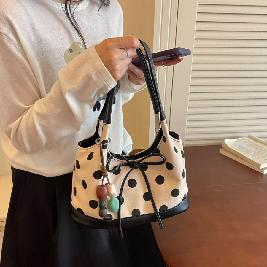 Polka Dot Shoulder Bag Off-white / One Size Apparel and Accessories