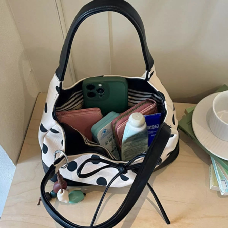 Polka Dot Shoulder Bag Off-white / One Size Apparel and Accessories