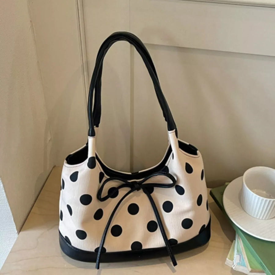 Polka Dot Shoulder Bag Off-white / One Size Apparel and Accessories