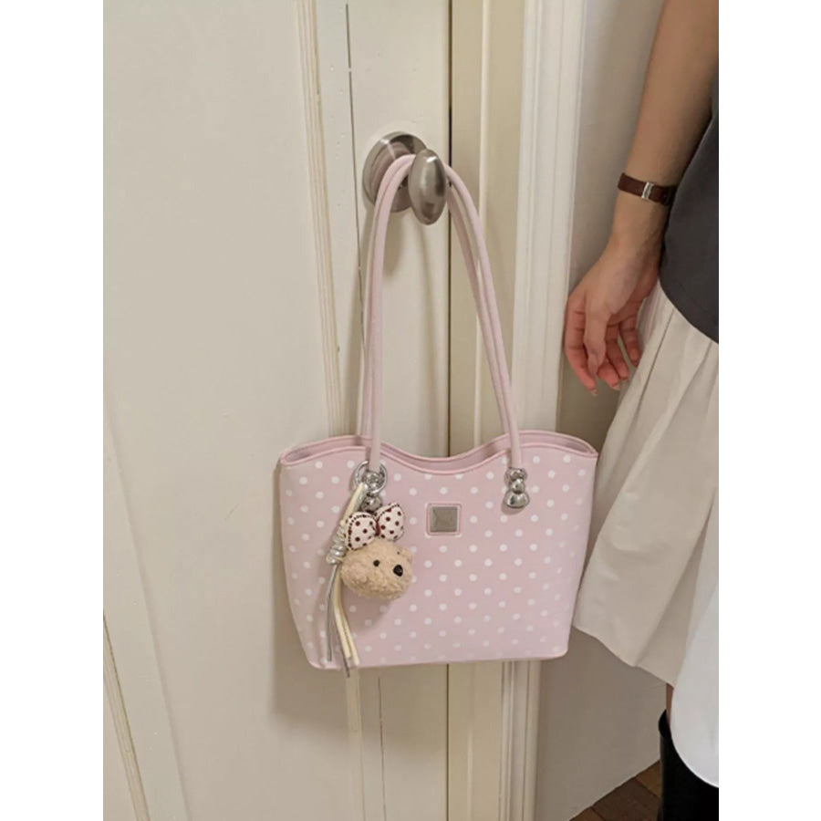 Polka Dot Shoulder Bag Pink / One Size Apparel and Accessories