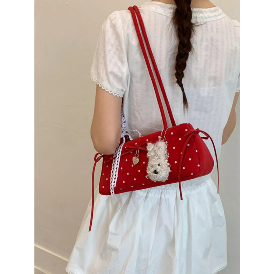Polka Dot Shoulder Bag Red / One Size Apparel and Accessories