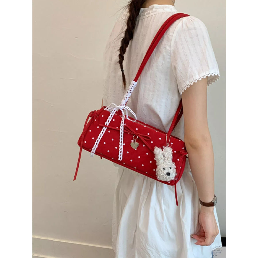 Polka Dot Shoulder Bag Red / One Size Apparel and Accessories