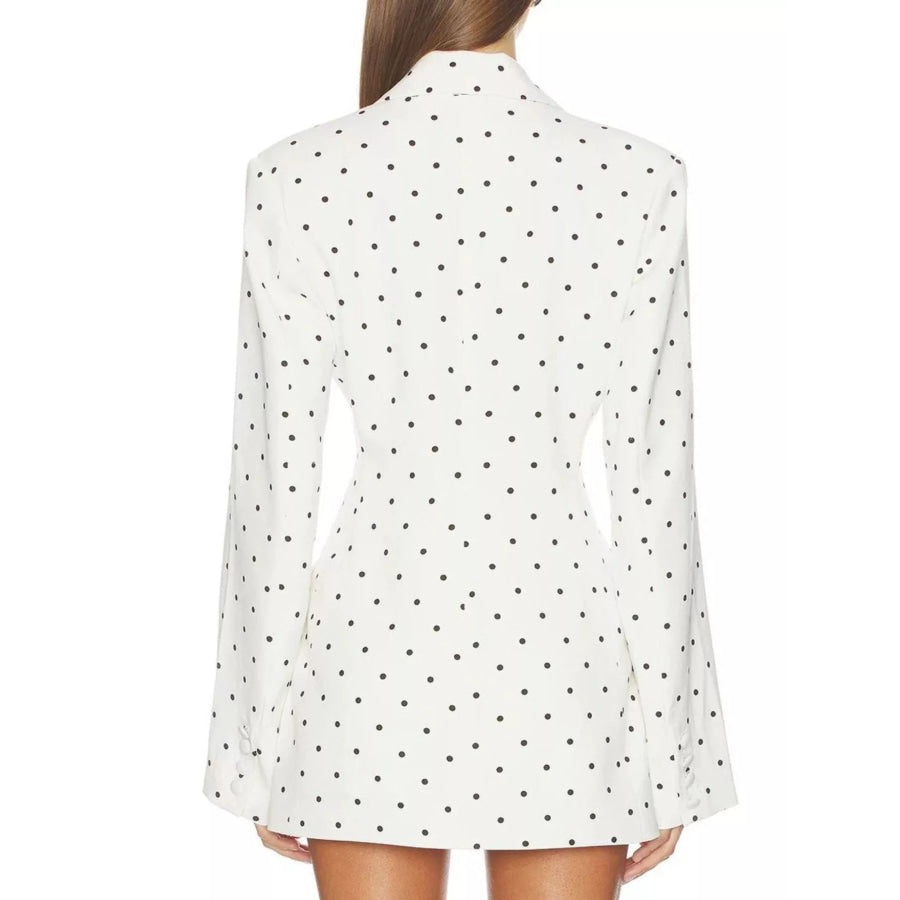 Polka Dot Single-Breasted Blazer