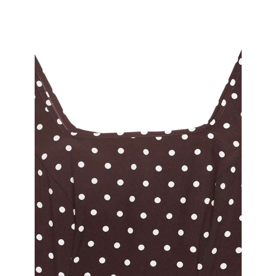 Polka Dot Sleeveless Maxi Dress Apparel and Accessories