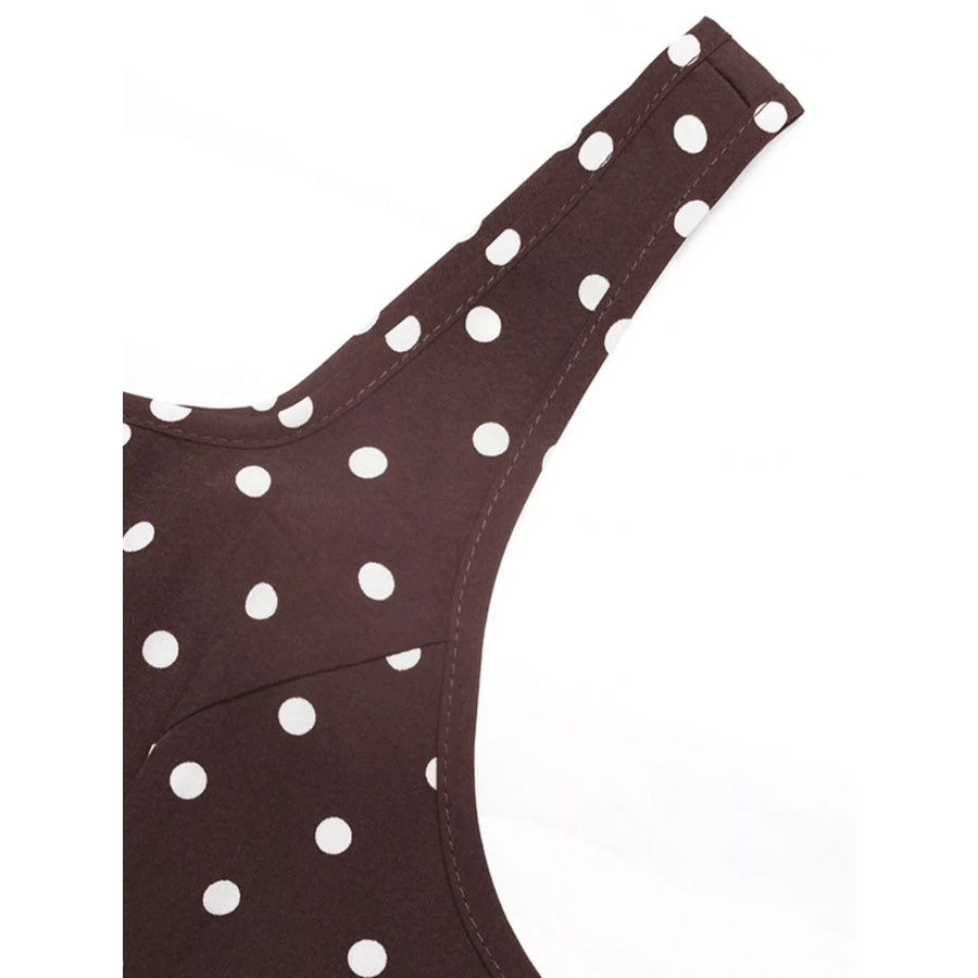 Polka Dot Sleeveless Maxi Dress Apparel and Accessories