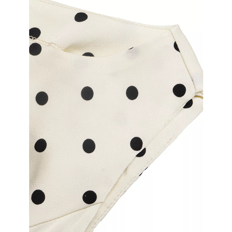 Polka Dot Sleeveless Peplum Blouse Apparel and Accessories