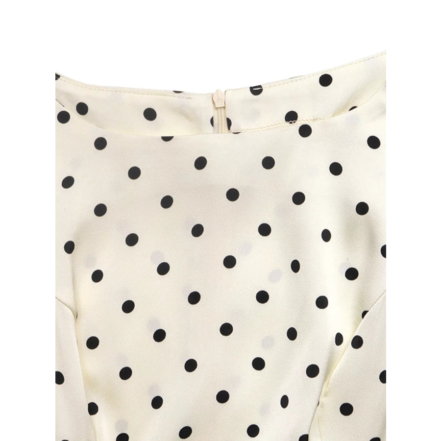Polka Dot Sleeveless Peplum Blouse Apparel and Accessories