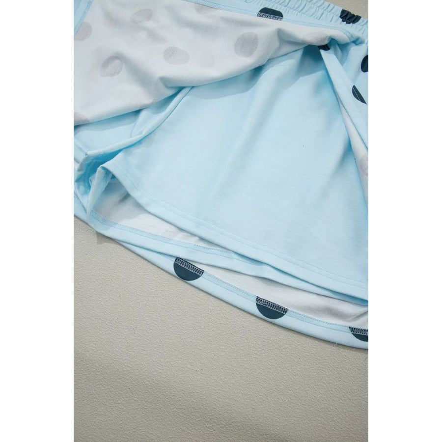 Polka Dot Sleeveless Top and Skort Casual Two-Piece Set Apparel Accessories